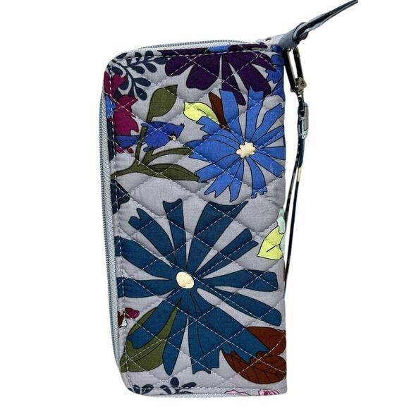Vera Bradley RFID Accordion Wristlet Purple Floral Wallet - Picture 2 of 6